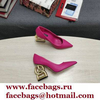 Dolce  &  Gabbana Heel 10.5cm Leather Pumps Fuchsia with DG Pop Heel 2021